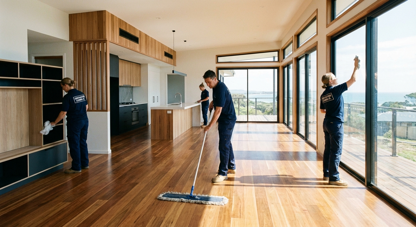 Post-construction cleaning of a newly built home