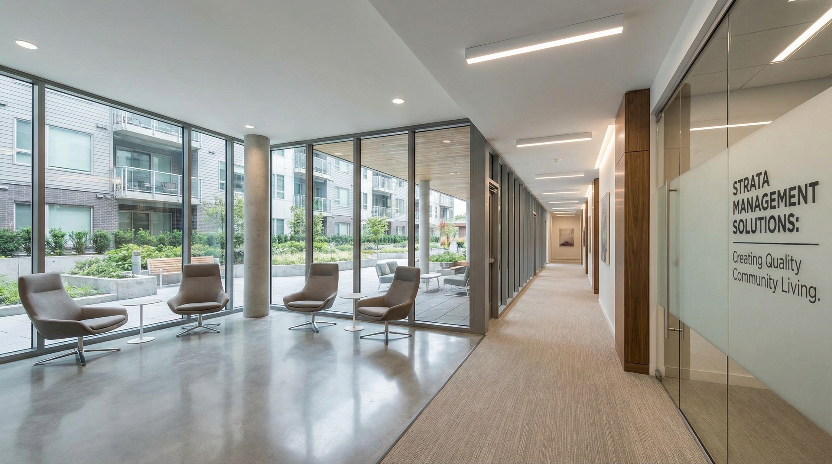 Clean strata common area hallway