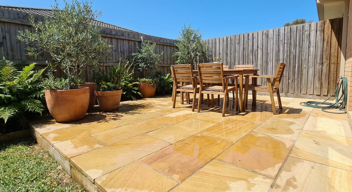 After: Restored patio surface looking like new